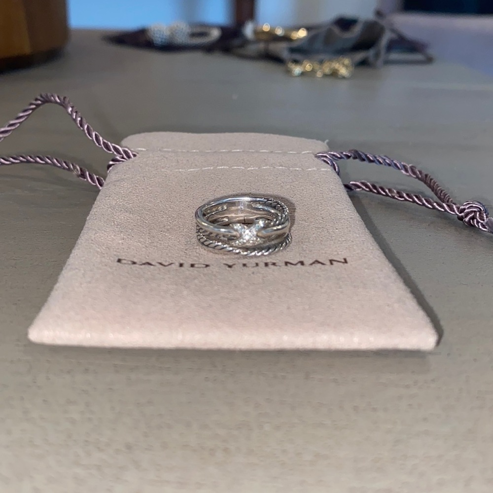 David Yurman X collection ring with diamonds
